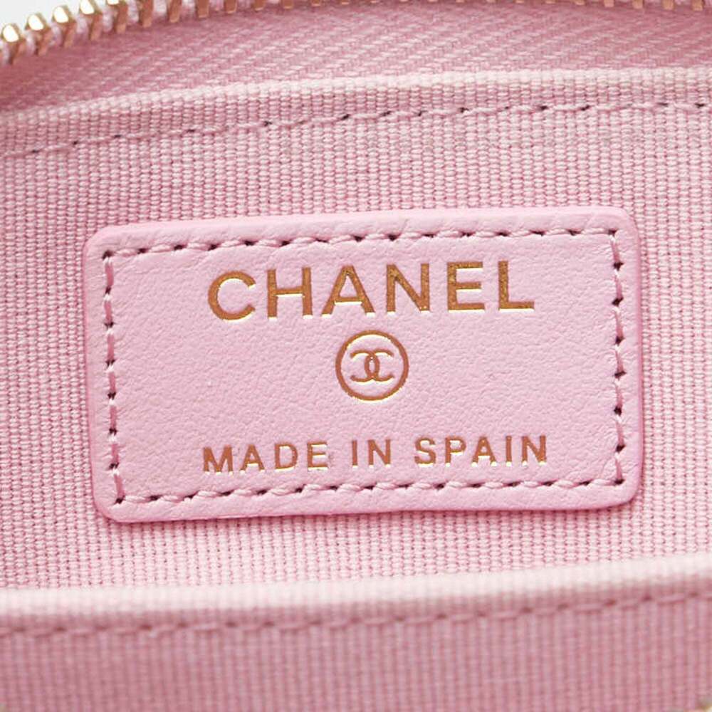 CHANEL Authentic Pink Lambskin Leather Logo Wallet - Picture 7 of 10